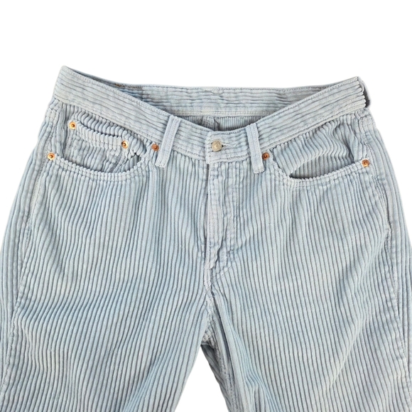 Levi's 514 Men's Corduroy Pants | W32 L30 | Light Blue Straight Leg - Picture 3 of 9